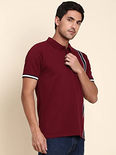 Image of Dennis Lingo Men's Slim Fit Burgundy Polo T-Shirt