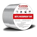 Butyl Tape 4 inch x 16 feet, Waterproof Tape for Leaks, Aluminum Foil Butyl Seal Tape for RV Roof Repair, Boat and Pipe Sealing, Silicone, Glass & EDPM Roof Leak Patching, Silver