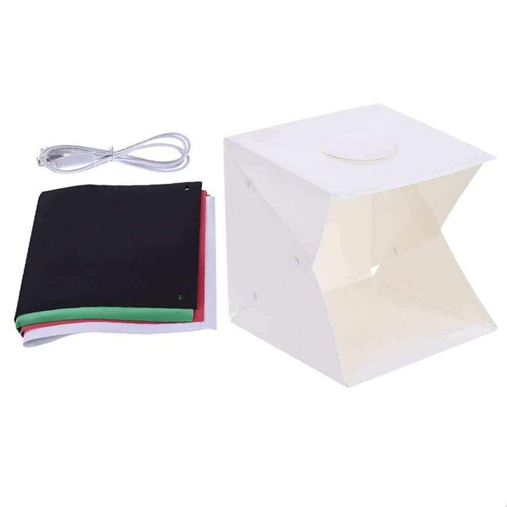 FLAA Mini Photo Studio Light Box 30,5 x 30,5 cm Fotografia Shooting Tent Kit Pieghevole Photo Studio con Rosso Verde Nero Bianco Fondali per Gioielli e Piccoli Articoli