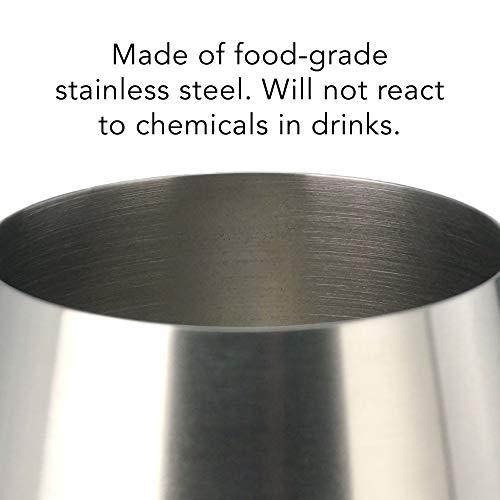 Pg Stainless Steel Stem Wine Glass - Set Of 4 - Brush Finished - 18.5Oz #TOP5