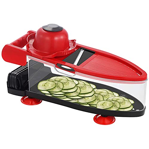 Vegetable Chopper Dicer, Chip Slicer and Vegetable Graterï¼ŒFruit and Vegetable Cutter, Potato Slicer Food Slicer, Cheese & Veggie Chopper - Food Chopper Dicer with 6 Blades