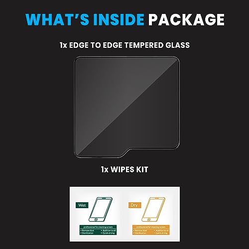 Image of FIRST MART Tempered Glass for Samsung Galaxy Z Flip 5, 9H Full-Glue Screen Protector, 3D Edge-to-Edge, HD Clear, Oleophobic, Case-Friendly, Black, Pack of 1