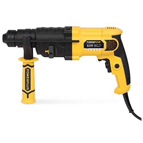 Powerplus Kombibohrmaschine POWX1170 Kombibohrer zum Bohren in Holz, Metall und Beton – Kombibohrer als Schlagbohrmaschine und Stemmhammer im Set mit Koffer sowie Meissel & Bohrer Zubehör – Bild 3