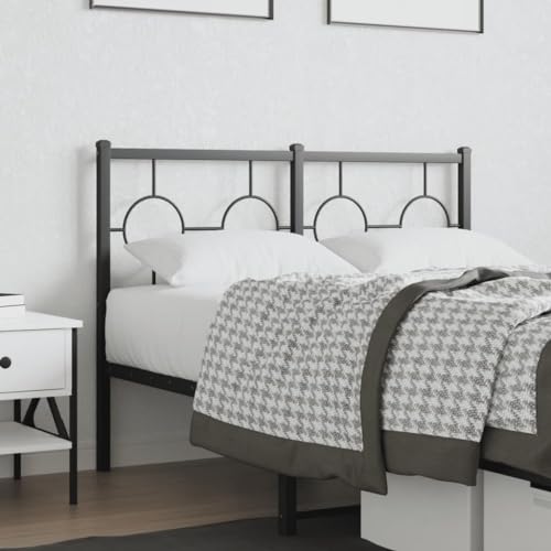 LoogCape Cabecero de metal negro 120 cm, cabecera de cama de acero resistente, diseño elegante para dormitorio, cabecera duradera, fácil montaje