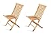 Produktbild SAM Teak-Holz Klappstuhl, Menorca, 2er Set, zusammenklappbarer Hochlehner aus Massivholz, Balkon, Terrasse oder Garten