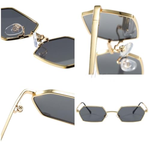 Small Hexagonal Sunglasses Vintage Polygonal Shades Outdoor Uv400 Eyewear for Men Women3