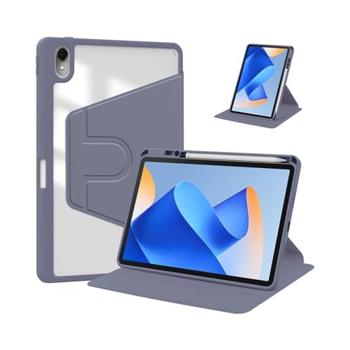 Étui acrylique Huawei Matepad SE11 violet avec rabat cuir et pivot 360 degrés