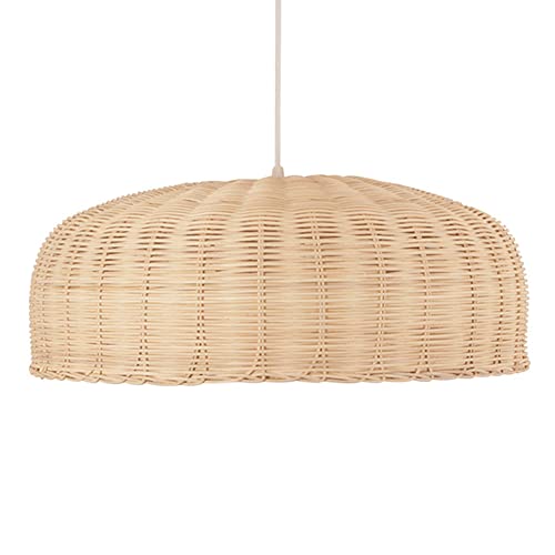 KazeRyu Lampada A Sospensione In Rattan Di Bambù Fatta A Mano, A A Forma Cesto Intrecciato For Sala Da Pranzo, Soggiorno, Bar, Tè(19.7in*7.8in)