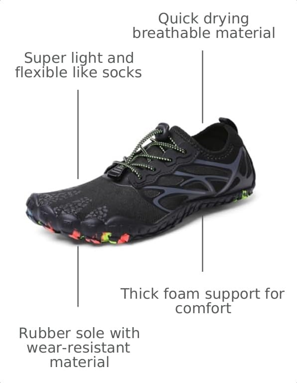 Image of ziitop Water Shoes for Men Women Beach Barefoot Swim Rock Climbing Pool Shoes Socks, Anti-Slip Breathable Quick Dry Lightweight Slip-on, Outdoor Sport Hiking Walking Boating Fishing Diving Surfing