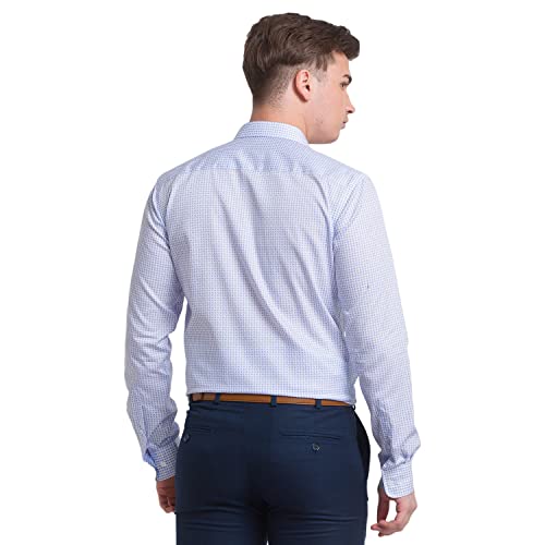Image of Park Avenue Men's Pure Cotton Print Pattern Slim Fit Semi Cutaway Collar Full Sleeve Formal Shirt