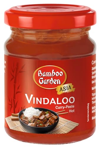 Bamboo Garden - Currypaste Vindaloo | Würzig-scharfer Geschmack für Currygerichte und zum Marinieren von Fleisch | 1 x 125 g