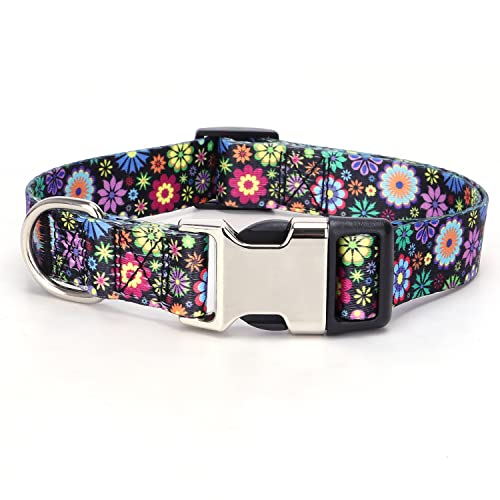 Collar de perro de nailon suave con patrones multicolor ajustables para cachorros 3