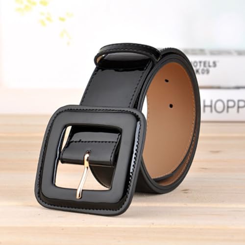 1pc Belt Woman s Patent Leather Belt Wide High Waist Belts Circle Buckle Belts Waist Belt for Dresses Women's Belts for Jeans Wide Belts for Women Pu Patent Leather Belt Ladies3