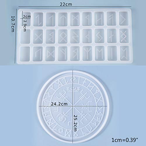 Moule en silicone runes pour résine époxy de divination - 4
