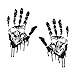 Finest Folia 2 Manos ensangrentadas Cada una de 22cm rastros de Sangre Pegatina Coche Pegatina Horror Halloween Sticker (K014 Manos ensangrentadas Skull Negro)