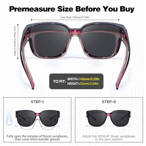 Myiaur Polarized Fit Over Glasses Sunglasses for Women - Trendy Sun Glasses to Go Over Eyeglasses UV400 Protection3