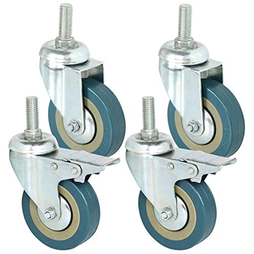 Roulette pivotante robuste de 75 mm avec frein pour meuble et chariot | Lot de 4