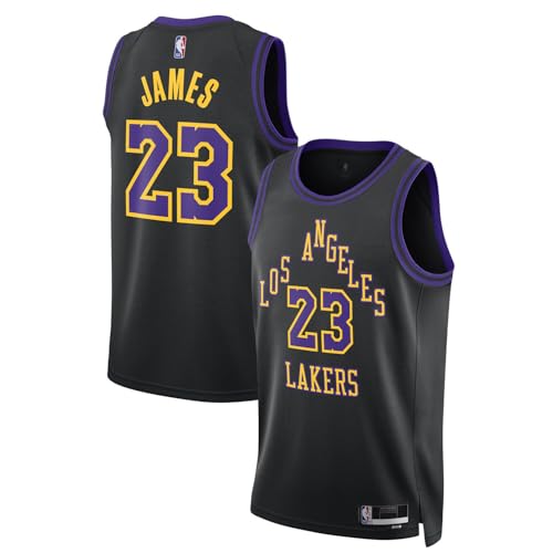 Outerstuff Lebron James Los Angeles Lakers NBA Kids Youth 8-20 Black City Edition Swingman Jersey (US Numeric 14 16 Regular Black)