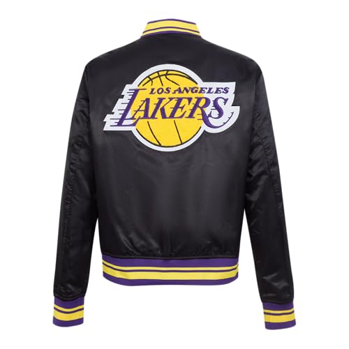 Pro Standard WOMENS NBA LOS ANGELES LAKERS RETRO CLASSICS SATIN JACKET BLACK/PURPLE/YELLOW XL - Image 2