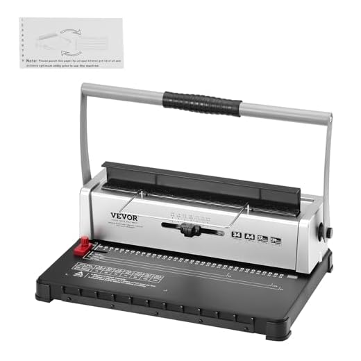 VEVOR Rilegatrice per Formato A4 A5 Lettera, Rilegatrice a Spirale Manuale a 34 Fori, 120 Fogli alla Volta, Perforatrice ad Anelli con Dorsi a Bobina Regolabili 5-14mm, Ufficio, Fabbrica