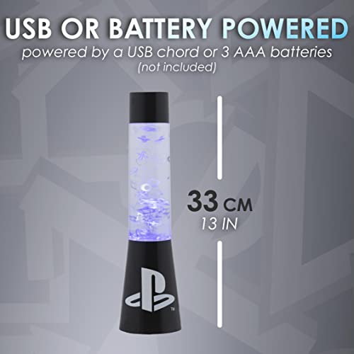 PlayStation Paladone | Sony Glitter Liquid Mood Light with Floating Controllers & Icons | Officially Licensed Sony Merchandise | PS5 | Lava Lamp | Desk Lamp | Bedside Light | Gaming Decor - Image 4