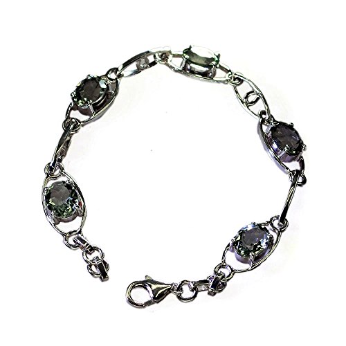 Bracelet améthyste verte argent 925 de prestige pour femme