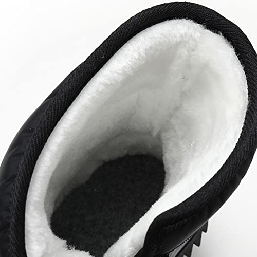 Children's Shoes Camouflage Snow Boots Girls Boys Outdoor Boots Waterproof Non Slip Winter Plush Lined Snow Boots (Black, 8-9 Years)3