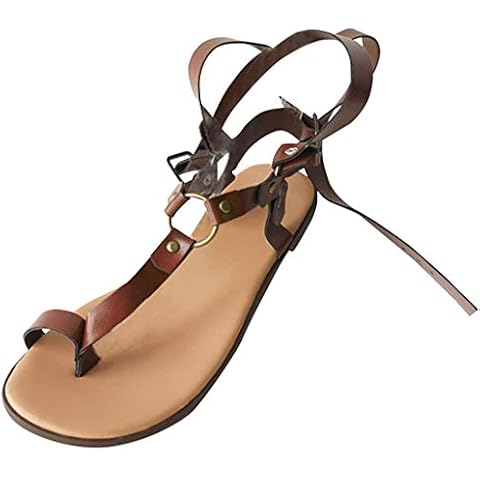 LAICIGO Women’s Elastic Strap Wedge Sandals Chunky Platform Open Toe Cork Sole Slingback Summer Sandals, 1-brown, 5.5 UK Cover
