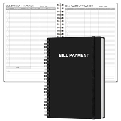 Bill Payment Tracker Notebook - Monthly Bill Organizer & Planner for Personal Budgeting Financial Payments Checklist Organizer 5.8 x 8.5 Black