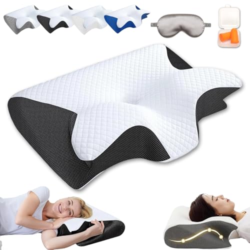 HOPASRISEE Dreamsleepz Kissen, Dream Sleepz Kissen, Original Memory Foam Ergonomisches Nackenkissen & Kopfkissen Für Seiten-, Rücken- Und Bauchschläfer, Für Besseren Schlaf (Schwarz,1Stück)