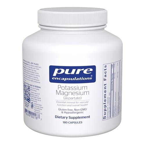 Pure Encapsulations Potassium Magnesium (Aspartate) | Supplement to Support Heart, Muscular, Bone, and Nerve Health* | 180 Capsules