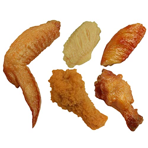 HOLIDYOYO リアルな鶏のドラムスティック5個入り フェイクチキンウィング模型 人工食品ディスプレイ 店舗 家庭用