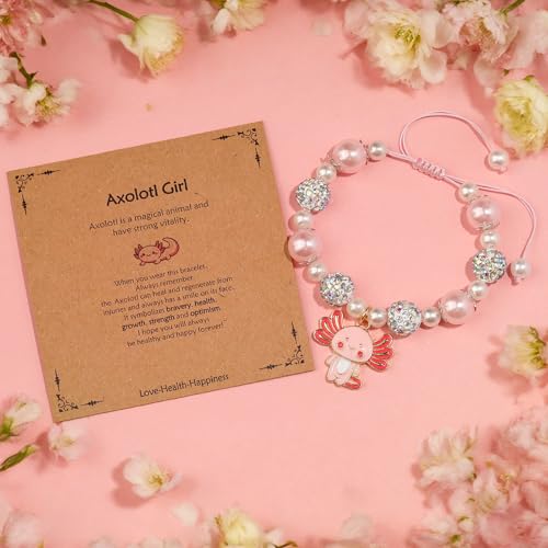 Get Well Gifts For Kids Girls Women After Surgery Recovery Sympathy Gifts Get Well Soon Gift Baskets Care Package Axolotl Bracelet for Girls Teen Teenage 4 5 6 7 8 9 10 12 14 16 Year Old3