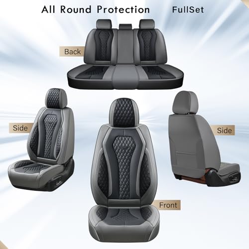 Image of Coverado Car Seat Covers Full Set, Black Seat Covers, Automotive Car Seat Cover, Car Seat Cushion, Car Seat Covers Front Seats Back Seat Covers, Car Seat Protector Universal Fit Most Cars
