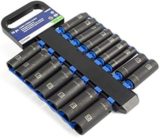 Kobalt 338635 16-Piece 1/2-Inch Drive 6-Point Deep Impact Socket Set, Metric, includes 10, 11, 12, 13, 14, 15, 16, 17, 18, 19, 20, 21, 22, 23, 24, and 25-mm Sockets