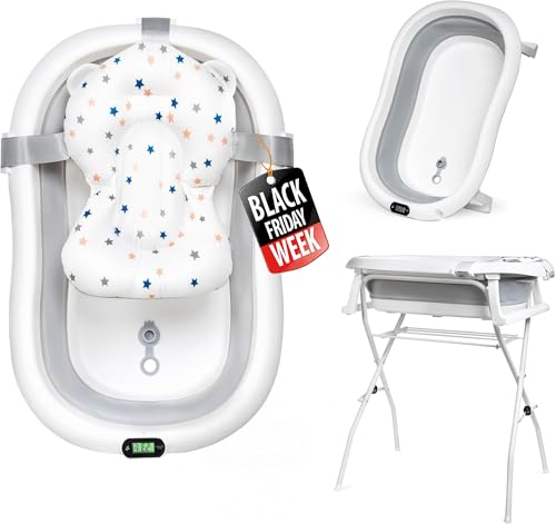 moovkee. Babybadewanne mit Gestell 80cm - Baby Badewanne Faltbar mit...