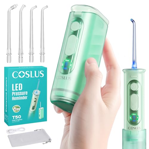 Image of COSLUS T50 Portable Water Dental Flosser for Travel with Screen Display