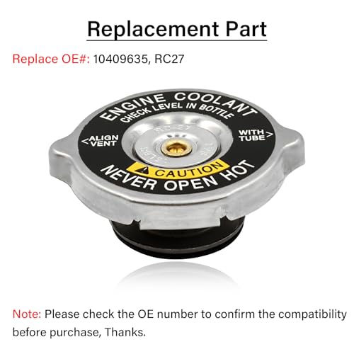 Image of Radiator Cap Replacement Fit For 1985-2002 GM Chevy Buick GMC Pontiac Vehicles, Replace 10409635 RC27 Engine Radiator Tank Cap