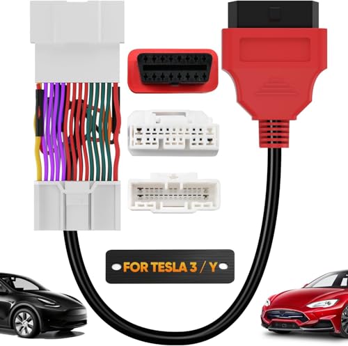 Autel Original TESKIT3Y Teala Diagnostic Cable Adapter for Tesla Model 3 & Y, 26Pin OBD1 to 16 Pin OBD2 Extension Harness Connector Work w/Autel Scanner MaxiSys Ultra/Elite II PRO/ MS908S PRO/ MS909 -  Autel Tesla Diagnostic Cable