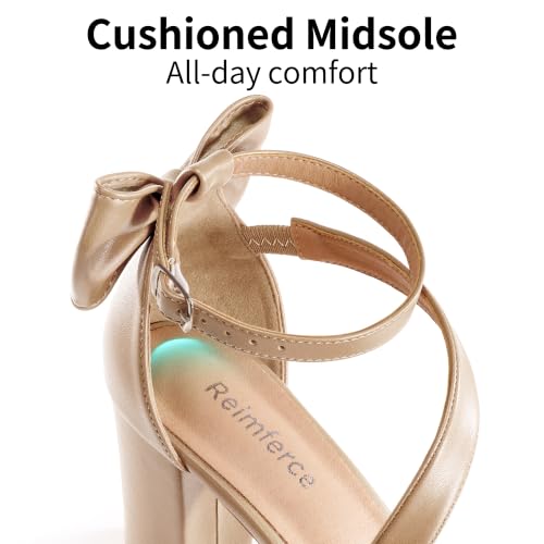 Image of Reimferce Comfortable Block Heels for Women: Cushioned Insole