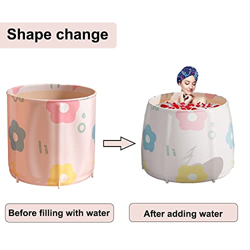 Foto de Bañera portátil para adultos plegable de PVC para baño de pie para cabina de ducha, bañera de hielo caliente no inflable con espuma térmica gruesa para mantener la temperatura (imagen 7)