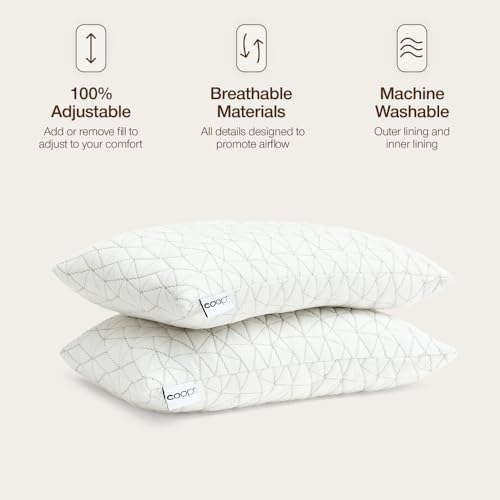 Image of Coop Home Goods Original Toddler Adjustable Pillow, Soft, Breathable, 19 inch x 13 inch Washable Mini Bed Pillow with Premium Memory Foam and Zippered Cover, CertiPUR-US /GREENGUARD Gold