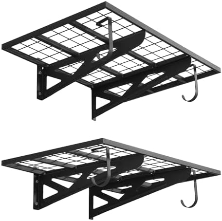 VEVOR Heavy Duty Steel Wall Shelving Unit 610 x 914 mm, Load 227 ...