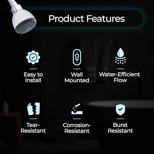 Image of Mila Simplex Single Function Overhead Shower Head | Rain | Chrome Finish Round Showerhead for Wall Mount | Durable ABS Body, Wide Coverage, Easy Install | Bathroom Fitting