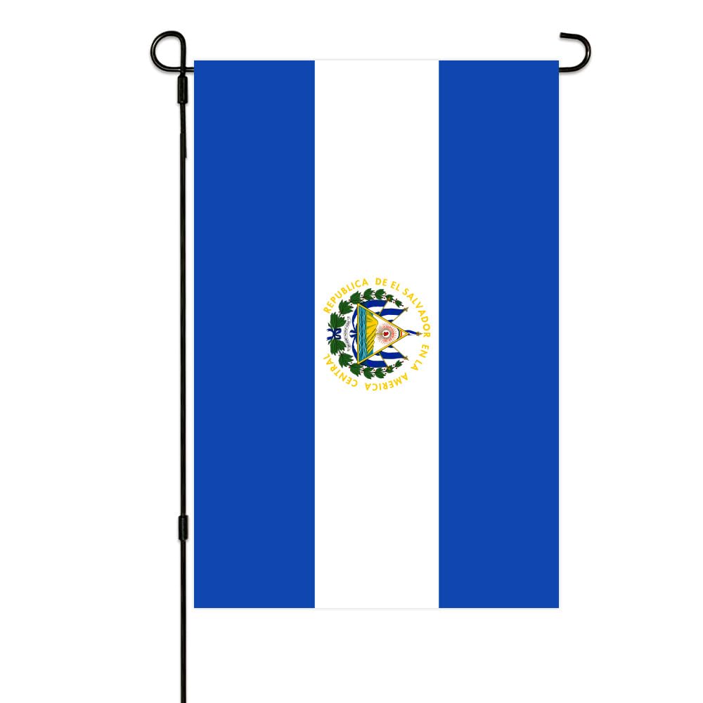 El Salvador Flag Small Mini Salvadoran Garden Flags 12x18 Double Sided Weather Resistant Yard Flags for Outdoor Decor (Salvador)