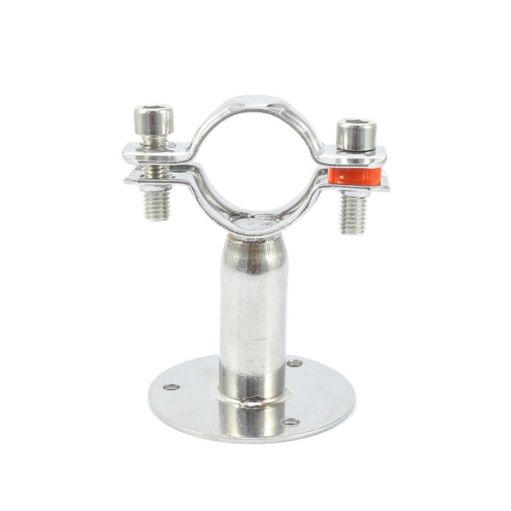 1pcs Fit 19-108mm OD Tube 304 Stainless Steel Pipe Hanger Bracket Clamp Suppoert Clip with Base Plate Homebrew(50mm L,Fit 51-57mm OD Tube)