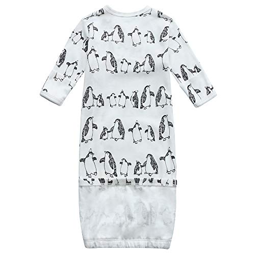 Image of O2 BABY 100% Organic Cotton Kimono Gown with Mittens & Fold-Over Pouch