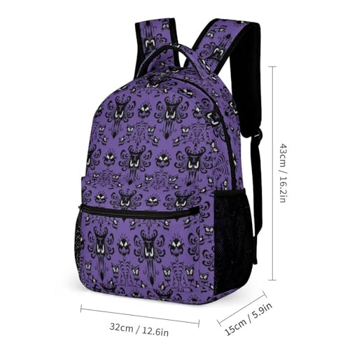 Haunted Horror Mansion Backpacks Laptop Bag Lightweight Adjustable Travel Daypack2