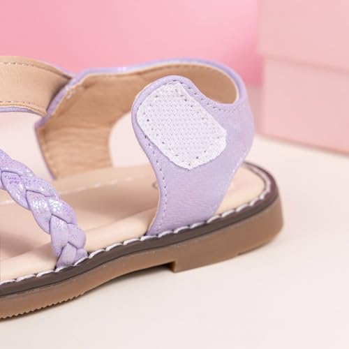 IWIHMIV Toddler Girls Sandals Open Toe Kids Dress Summer Flat Sandals Cute Flower Girl Soft Bottom Non Slip Shoes3