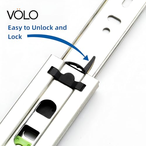 Image of Volo Heavy Duty Drawer Slides, Full Extension Ball Bearing Runners | Pack of 2 Piece | Channels for Kitchen Cabinets, Wardrobes, and Dressers (Soft Close (Mild Steel), 16 Inch)